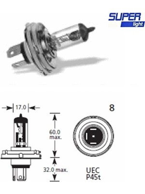 Hayat Store Super Light H4 Halojen Far Ampülü 12 Volt 100/90 Watt