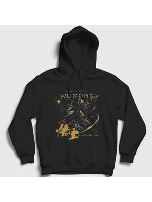 Presmono Unisex Siyah Destined One Black Myth Wukong Kapüşonlu Sweatshirt