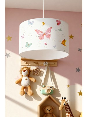 Allians Çocuk Odası Kelebek Desenli Zarif Avize, Şık ve Renkli Aydınlatma