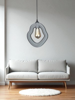 Allians Modern Bohem Beton Görünümlü Avize, Ayarlı E27, Salon, Mutfak, Yatak Odası