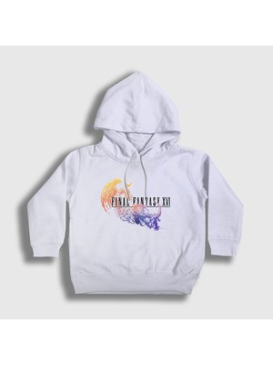 Presmono Unisex Çocuk Beyaz Logo Final Fantasy Xvı Kapüşonlu Sweatshirt