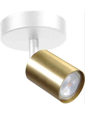 Allians Retro Beyaz Eskitme LED Spot Tavan Aplik 180° Hareketli, Beyaz Ampüllü