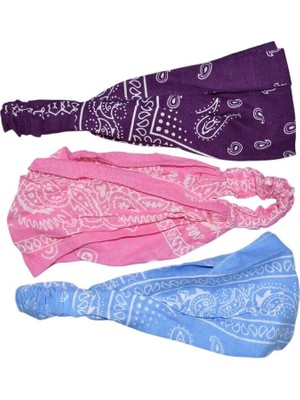 Lastikli Paraşüt Bandana Şal Desenli