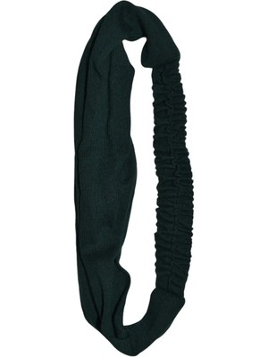 Lastikli Bandana Paraşüt Model Saç Bandı Koyu Yeşil