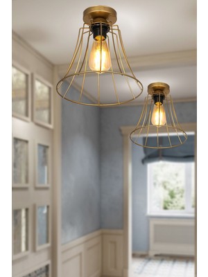 Allians Şık Tekli Eskitme Tavan Avize, Modern ve Zarif Aydınlatma