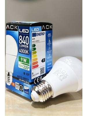 Allians Yüksek Parlaklık 9W LED Ampul, Gün Işığı Renk Tonu, Enerji Tasarruflu