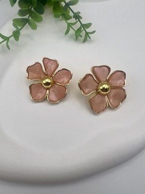 Badiva.co Çiçek Küpe (Pudra)