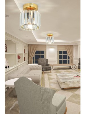 Allians Şık Gold Y-10 Kristal Taşlı Tavan Avizesi