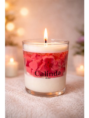 Calinda Candles Kalpli Jel Katman Kokulu Mum %100 Soya Wax – El Yapımı Dekoratif Cam Mum