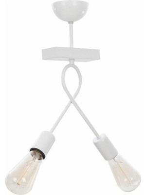 Allians Şık ve Modern 2'li Beyaz Avize, Zarif Tasarım, Ev Dekoru Için Ideal