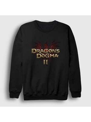 Presmono Unisex Siyah Logo Dragon's Dogma 2 Sweatshirt