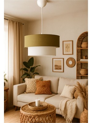 Allians Iki Katlı Kumaş Başlıklı Modern Avize, Yatak ve Çocuk Odası Için Parlaklık