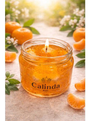 Calinda Candles Mandalina Reçeli Tasarımlı Mum | %100 Soya Wax Dekoratif Mum – El Yapımı Modern Mum
