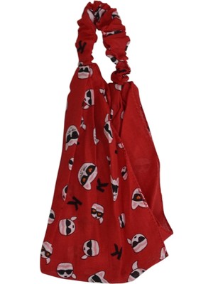 Lastikli Paraşüt Bandana Kedili Desen