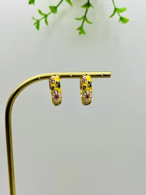 Badiva.co Vintage Çiçekli Çelik Küpe