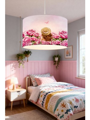 Allians Gül Bahçesi Desenli Çocuk Odası Avizesi, Şık ve Renkli Aydınlatma