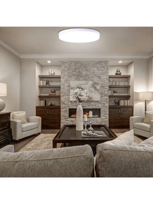 Allians Büyük Boy 24W Yuvarlak Sıva Üstü LED Avize, Hol ve Banyo Aydınlatması