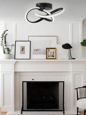 Allians Şık Siyah Modern Bumerang LED Avize, Ev ve Ofis Için Zarif Aydınlatma