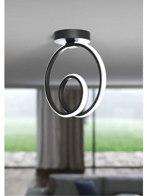 Allians Şık Siyah Kaplama Modern LED Avize, Oturma ve Çocuk Odası Için