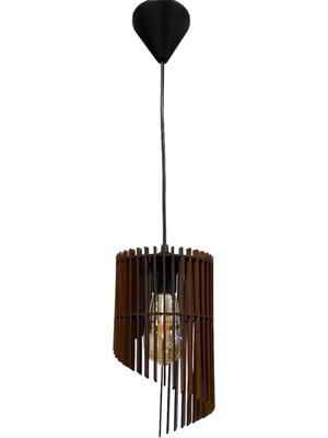 Allians Rustik Ahşap Defne Avize, Doğal ve Şık Aydınlatma Seçeneği