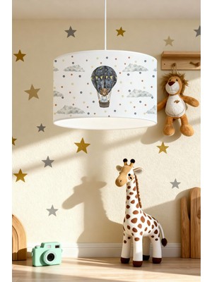 Allians Renkli Ayı Ailesi Desenli Çocuk Odası Avizesi