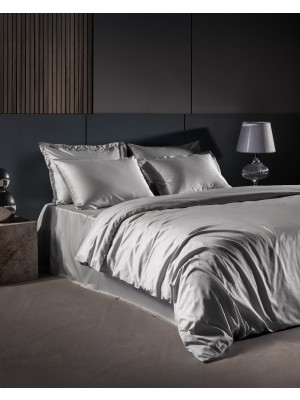 Madame Coco Thalie Family Size %100 Pamuk Çizgili - 300TC Saten Nevresim Takımı - Gri