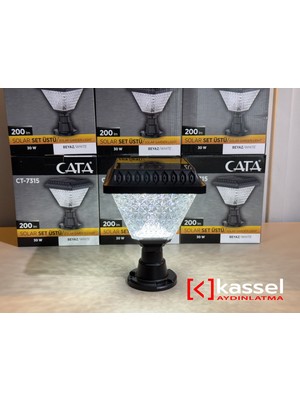 Kassel Aydınlatma CT-7315 30W Solar Bahçe Lambası Set Üstü Dış Mekan Aydınlatma Armatürü 6400K Beyaz Işık