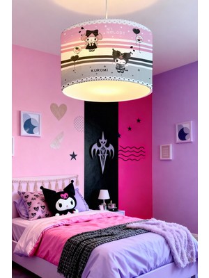 Allians Şeritli Çocuk Odası Avizesi, My Melody ve Kuromi Desenli, Şık ve Sevimli