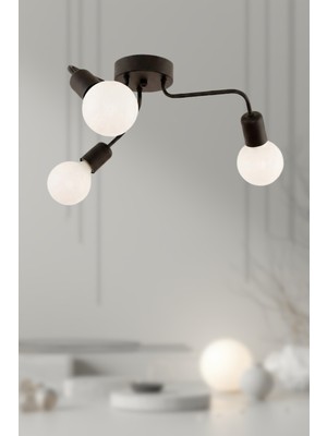 Allians Modern 3’lü Cam Küre Avize, Salon ve Oturma Odası Şık Aydınlatma