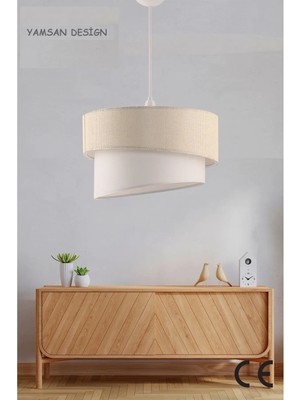 Allians Modern 2 Katlı Kumaş Başlıklı Çok Amaçlı Avize, Şık ve Işlevsel Aydınlatma