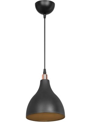 Allians Modern Siyah Sarkıt Avize, Şık ve Parlak Tasarım, Ev ve Ofis Dekoru