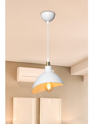 Allians Şık Beyaz Sarkıt Avize, Modern ve Zarif Tasarım, Ev ve Ofis Aydınlatması