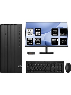 Hp Pro Tower 290 G9 Intel Core I5 13500 16GB 4tb SSD 23.8" Fhd Monitör Fdos Masaüstü Bilgisayar & Per4 USB Bellek B70VKATPN544