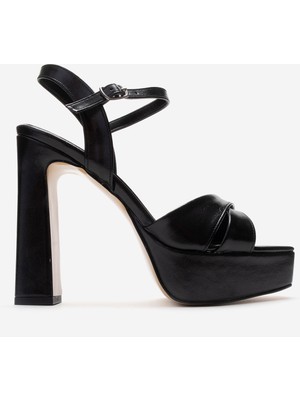 Dericlub Kadın Platform Topuklu Ayakkabı Gerçek Deri Zy 4147 Siyah