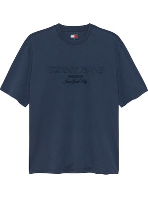 Tommy Hilfiger Tjm 90S New Classıcs Ss Tee Erkek Mavi T-Shirt - DM0DM22545