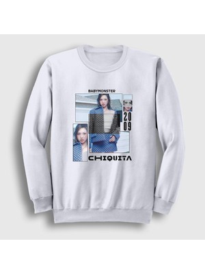Presmono Unisex Beyaz Poster Chiquita Babymonster Baby Monster Sweatshirt