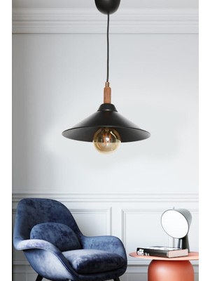 Dede Şık Siyah Dekoratif Tekli Sarkıt Avize, Modern ve Zarif Aydınlatma