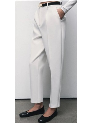 Kadın Yüksek Bel Kemer Dahil Hacuc Pantolon