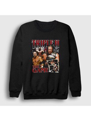 Presmono Unisex Siyah The Game Triple H Güreş Wwe Sweatshirt