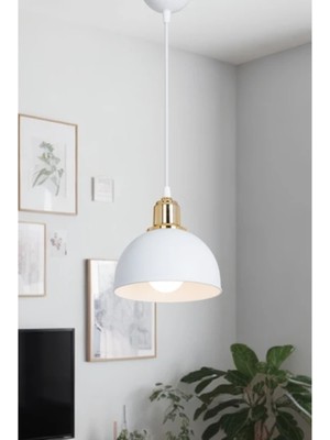 Allians Şık Beyaz Tekli Avize, Modern ve Zarif Aydınlatma Parçası