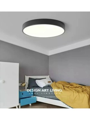Allians Büyük Boy 24W Siyah Metal Tavan LED Panel Armatür 6500K Beyaz Işık