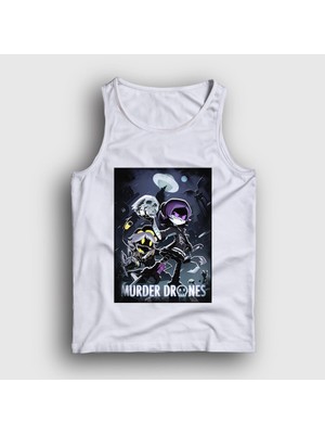 Presmono Unisex Beyaz Poster Murder Drones Atlet