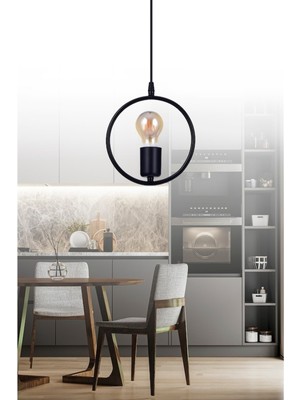 Allians Şık Siyah Tekli Boncuk Sarkıt Aydınlatma Parçası