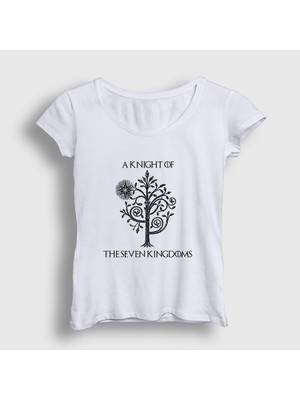 Presmono Kadın Beyaz Tree A Knight Of The Seven Kingdoms T-Shirt