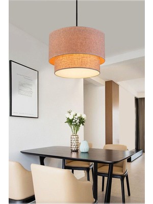 Allians Şık Keten Sarkıt Avize, Modern ve Hafif Tasarım, Evinize Şıklık Katar