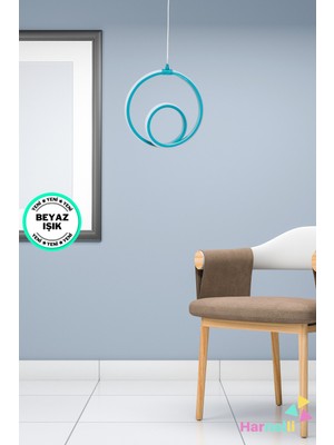 Allians Beyaz Işıklı Tekli LED Avize, Çocuk Odası ve Hol Için Şık Aydınlatma