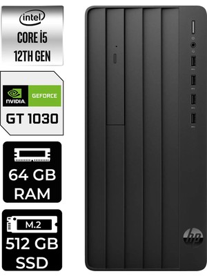 HP Pro Tower 290 G9 i5 12500 64GB RAM 512GB SSD FreeDOS B70VDATPN409 Masaüstü Bilgisayar + Per4 USB