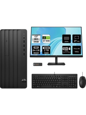 HP Pro Tower 290 G9 i5 12500 64GB RAM 2TB SSD 27" FHD FreeDOS B70VDATPN891 Masaüstü Bilgisayar + Per4 USB