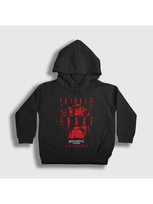 Presmono Unisex Çocuk Siyah Yasuke Naoe Assassin's Creed Shadows Kapüşonlu Sweatshirt
