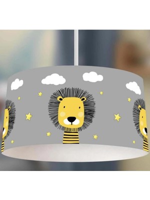 Allians Sevimli Bulut ve Aslan Kral Tasarımlı Çocuk Odası Sarkıt Avize